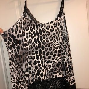 Black Leopard Print Cami/tank
